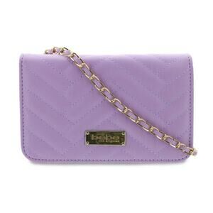 Bebe - Women's Lilac Quilted Sophia Crossbody Bag Gold Chain Strap - NWT